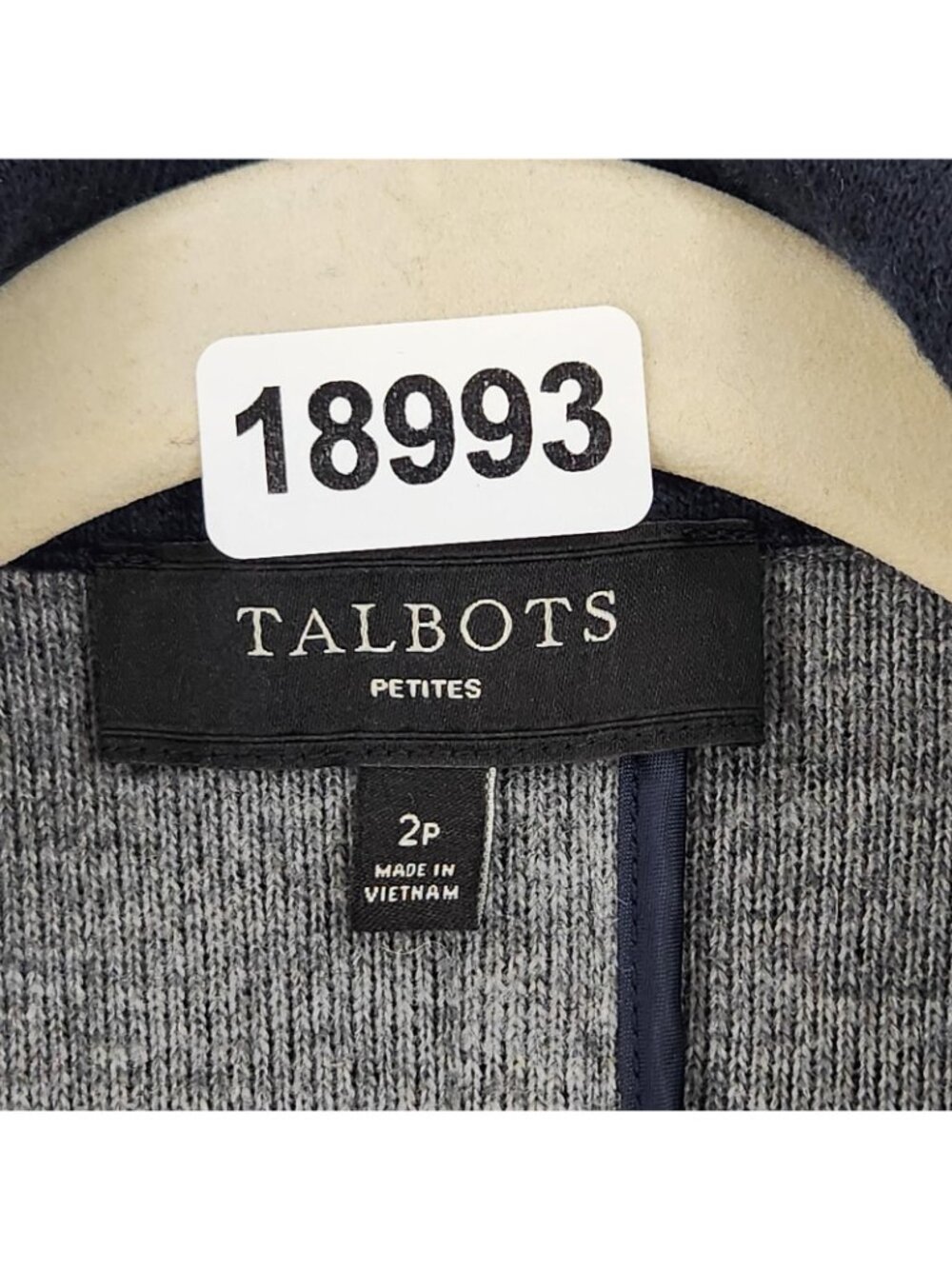 Talbots Jacket Womens 2 Petite Navy Blue Double Breasted Blazer Wool Blend - Picture 8 of 11
